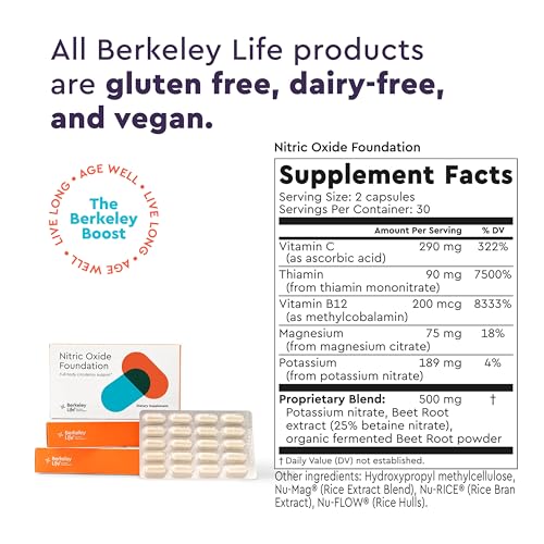 Berkeley Life Professional - Nitric Oxide Booster & Support Supplement with Organic Beetroot