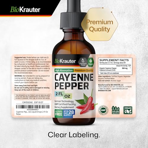 MAUWE HERBS Cayenne Pepper Supplement - Organic Cayenne Pepper Tincture MAUWE HERBS
