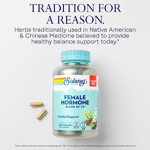 Solaray Female Hormone Blend SP-7C, Herbal Support Hormonal Balance for Women SOLARAY