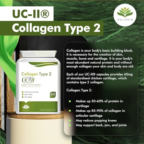 UC-II® Collagen Type 2-40mg - 60 Capsules | Joint Support | Manufactured in The UK Hellenia
