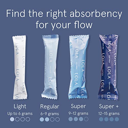 LOLA Organic Cotton Tampons, 60 Count - Tampons Regular, Period Feminine Hygiene Products