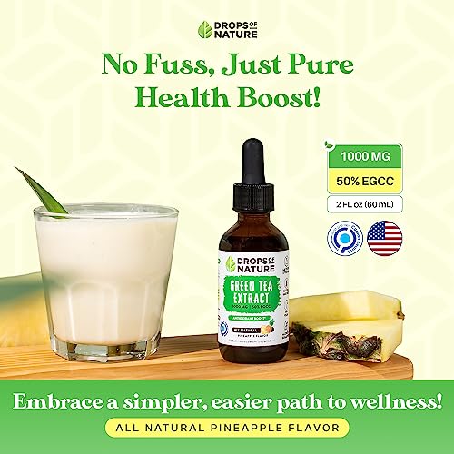 Green Tea Extract - 1000mg - 50% EGCG - Green Tea Liquid Drops, 4x more Powerful than Drops Of Nature
