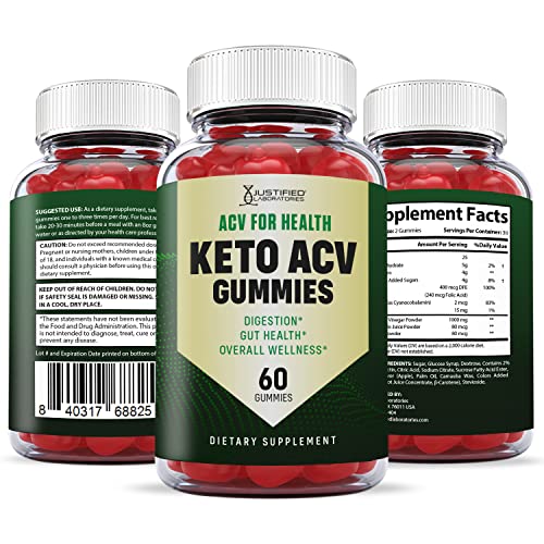 Justified Laboratories ACV for Health Keto ACV Gummies 1000MG with Pomegranate Juice