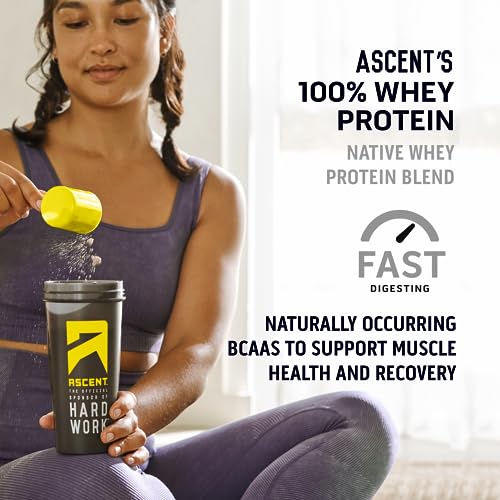 Ascent 100% Whey Protein Powder - Post Workout Whey Protein Isolate, Zero Artificial Ascent