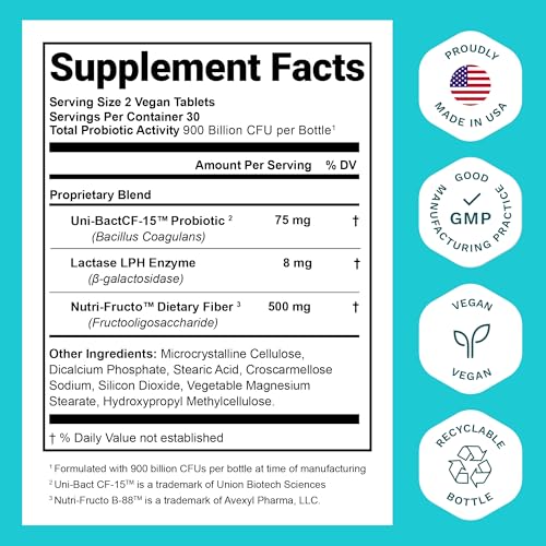 Probiotics for Women and Men - with Natural Lactase Enzyme and Prebiotic Nutrition Essentials