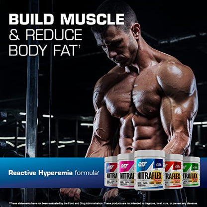 GAT SPORT NITRAFLEX Burn, Pre Workout Thermogenic Powder, Apple Melon, 30 Servings