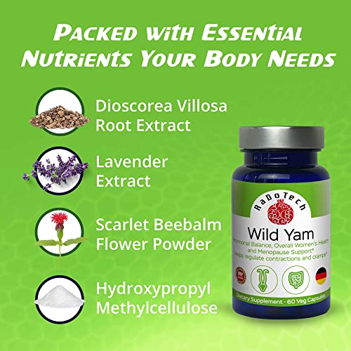 RaDoTech - Wild Yam Menopause Supplements for Women, Premenstrual and Menopause RaDoTech