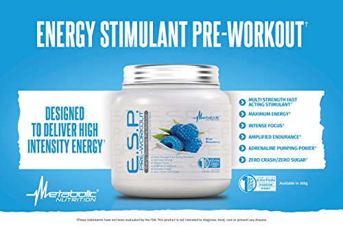 Metabolic Nutrition | ESP - Stimulating Pre Workout, Pre Intra Workout Supplement | Energy