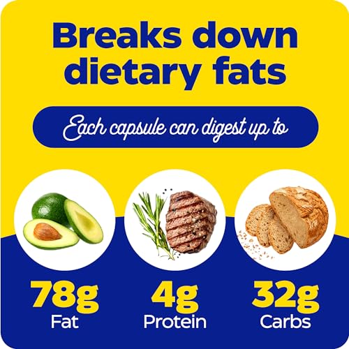 Enzymedica Lypo Gold, Digestive Enzymes for Fat Digestion, Offers Fast Acting Gas