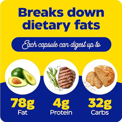 Enzymedica Lypo Gold, Digestive Enzymes for Fat Digestion, Offers Fast Acting Gas