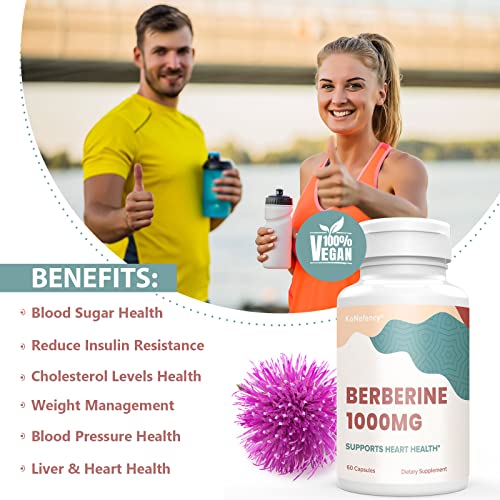 KoNefancy Berberine HCL Supplement 1000mg, High Absorption Berberine Plus Vegan