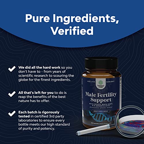 Prenatal Multivitamin Male Fertility Supplement - Mens Fertility Supplement with L-Arginine D-Aspartic Acid and Maca Root Prenatal Vitamins for Enhanced Motility Volume Potency and Fertility Support Natures Craft