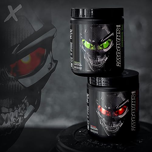 JNX SPORTS The Shadow! 350mg of Caffeine Hard Core Preworkout -Electric Energy, Mental Focus, Superhuman Strength, Men & Women - Blue Raspberry 30 Servings
