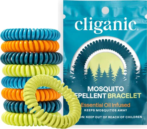 Cliganic 25 Pack Mosquito Repellent Bracelets, DEET-Free Bands, Individ
