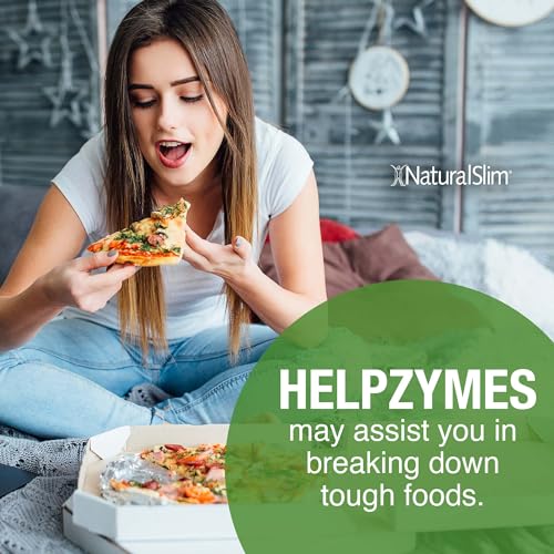 NaturalSlim Helpzymes Digestive Enzymes for Digestion, Bloating, Gas Reli NaturalSlim