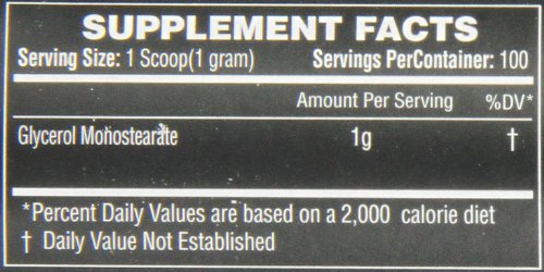 LiveLong Nutrition Glycerol Monostearate GMS Powder - Hydration, Endurance, Muscle