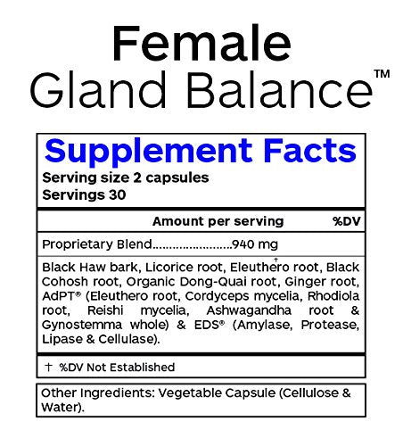 Female Gland Balance - Hormone Support - 60 Vegetarian Capsules Professional Botanicals