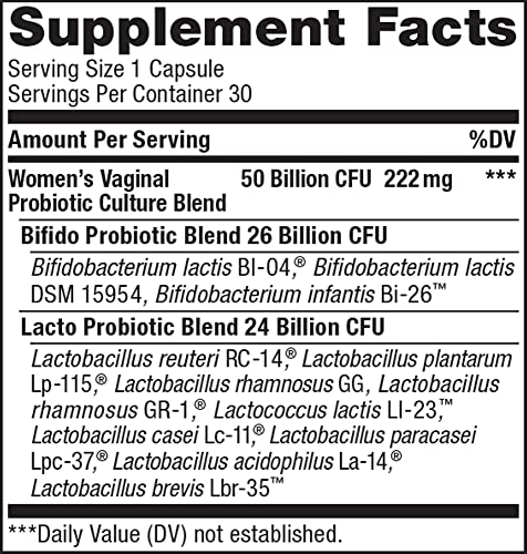 Renew Life Women's Probiotic Capsules, 50 Billion CFU Guaranteed, Supports pH Balance