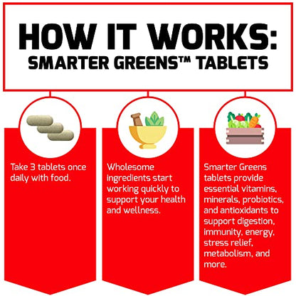 FORCE FACTOR Smarter Greens Tablets, Greens Supplement with 25+ Superfoods and Antioxidants
