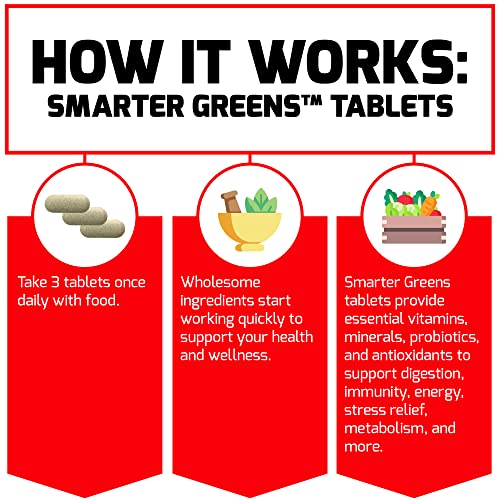 FORCE FACTOR Smarter Greens Tablets, Greens Supplement with 25+ Superfoods and Antioxidants Force Factor