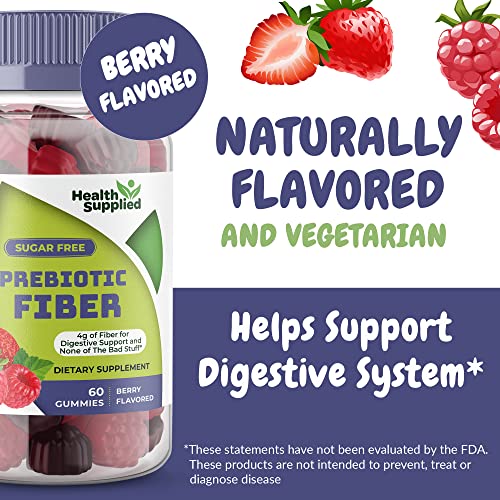 Fiber Prebiotic Gummies Sugar Free, Keto Friendly 2 Pack | Gut Cleansing, Digestive Health