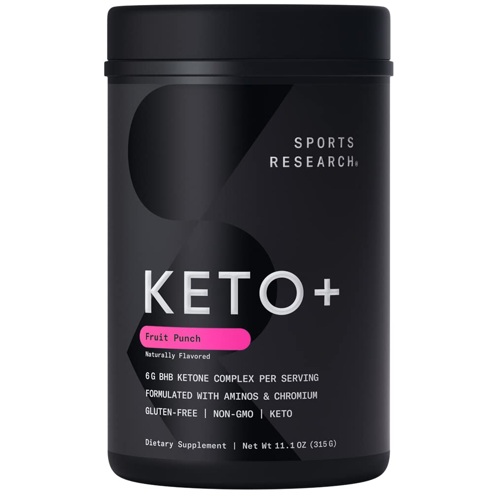 Sports Research Keto Plus Exogenous Ketones with goBHB - 30 Servings | Keto Electrolyte 