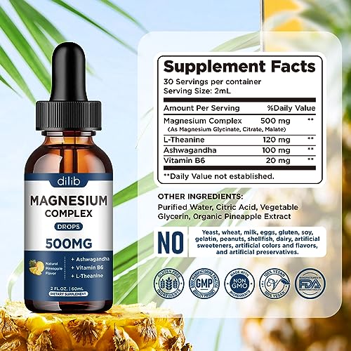 Triple Magnesium Complex Supplement-Magnesium Glycinate, Citrate, Malate Liquid Drops