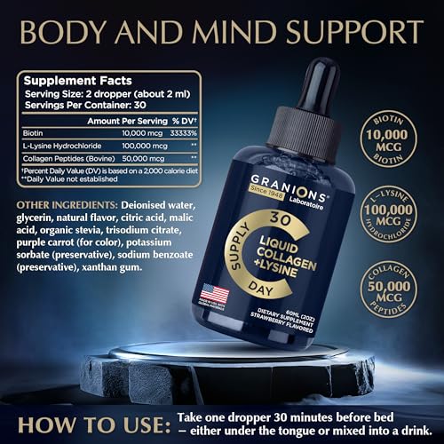 Liquid Collagen Peptides with Biotin and Lysine - Max Hair Skin and Nails Liquid Collagen