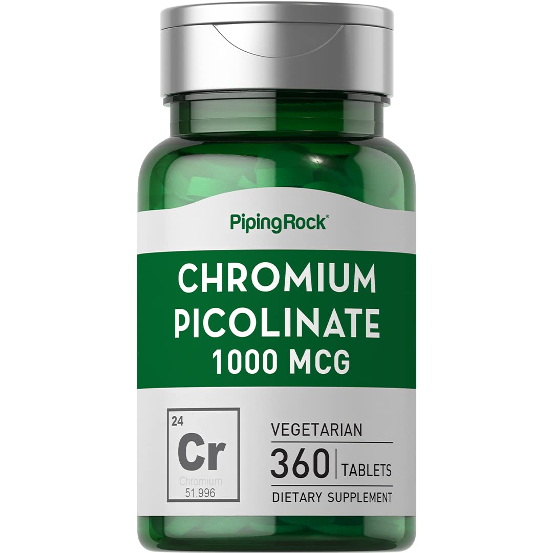Chromium Picolinate 1000 mcg | 360 Tablets | Chromium Supplement | Vegetarian, Non-GMO