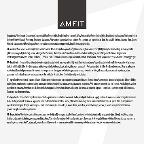 Amazon Brand - Amfit Nutrition Whey Protein Powder, White Chocolate Flavour, 33 Servings, 1 kg Amfit Nutrition