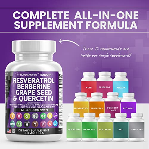 Resveratrol 6000mg Berberine 3000mg Grape Seed Extract 3000mg