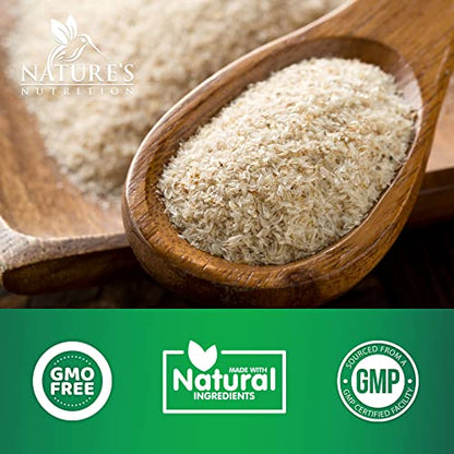 High Absorption Psyllium Husk Capsules 1450mg, Natural Soluble Fiber Supplement Non-GMO