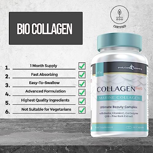 Collagen Bio-10 with Marine Collagen, Biotin & Co-Enzyme Q10 (60 Capsules) Evolution Slimming