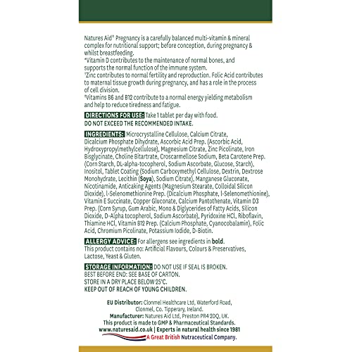 Natures Aid Prenatal Support , 60 Tablets Natures Aid