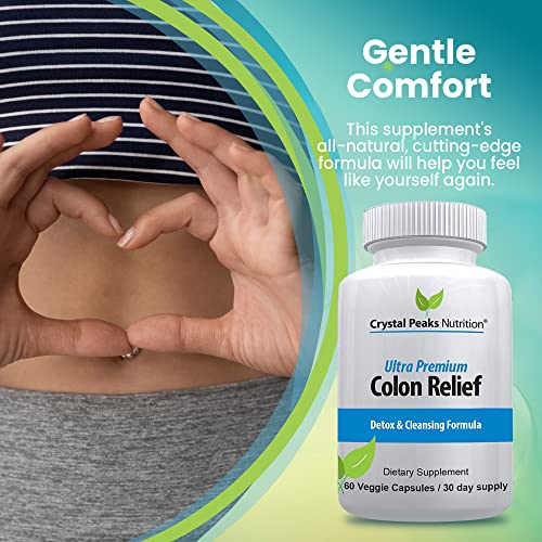 CRYSTAL PEAKS NUTRITION Natural Colon Cleanser Capsules for Constipation Relief
