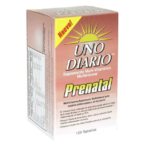 Uno Diario Prenatal Multivitamin, 120ct. (Pack of 3)