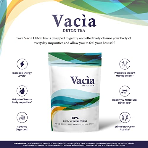 Tava Vacia Detox Tea Supplement, Boosts Energy, Supports Joint Mobility and Immune System TAVA