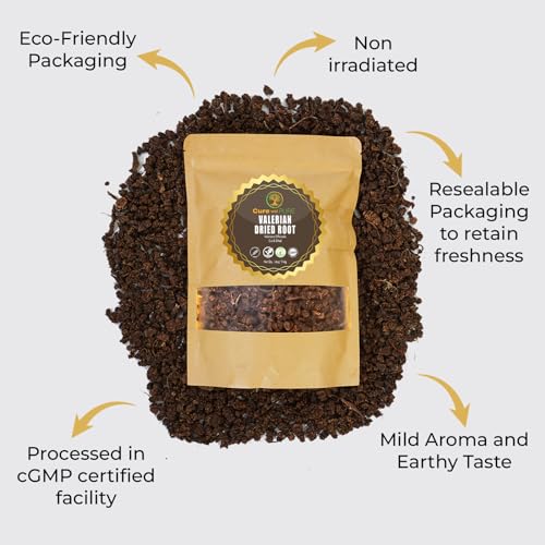 Cure wid Pure Organic Valerian Root Tea - Cut,Sifted & Non-Irradiated Valerian Tea Promotes Cure wid Pure