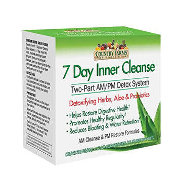 COUNTRY FARMS 7 Day Inner Cleanse, AM/PM Detox System, Detoxifying Herbs