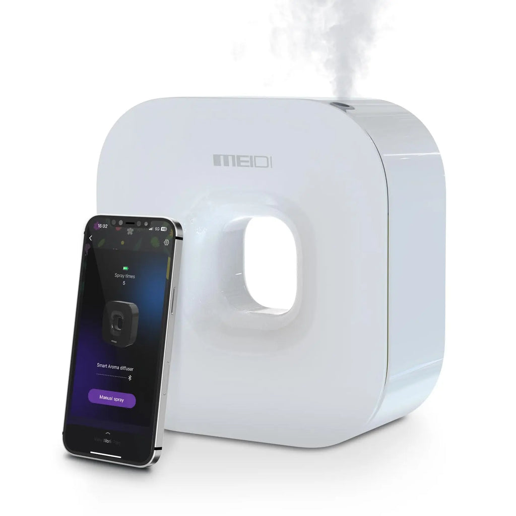 MEIDI Waterless Essential Oil Diffuser - Bluetooth Cordless Aromatherapy Diffuser with App Control