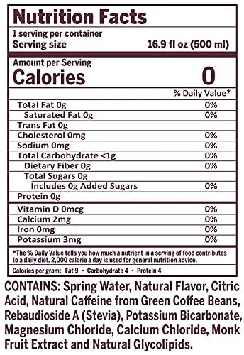 Cafeina - Naturally Flavored Black Cherry Caffeinated Spring Water (12 Pack) - 100mg Caffeine, Black Cherry Flavored, Added Electrolytes, Natural Energy Boost - Ultra Hydrating - Keto Friendly - Kosher - Pre-Workout Boost and Post-Workout Recovery