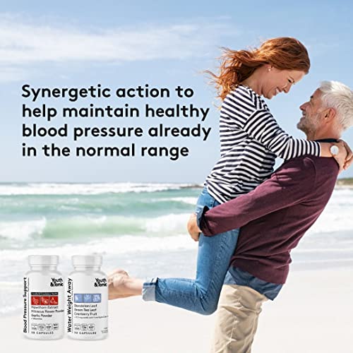 Youth & Tonic Daily Water Weight Away Pills and Blood Pressure Support Supplements/Natural