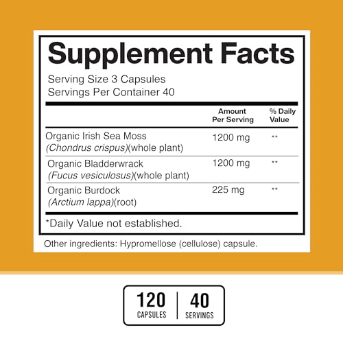 American Standard Supplements Irish Sea Moss 1200mg, Bladderwrack 1200mg American Standard Supplements