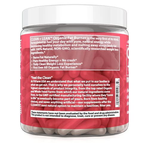 Clean+Lean-Organic Fat Burner by FitFarm USA - Worlds First Organic Fat Burner Supports