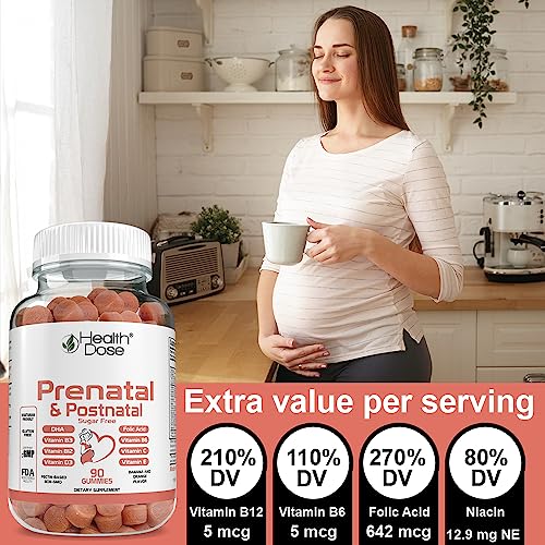 Health Dose Prenatal & Postnatal Vitamins for Pregnant and Lactating Women, DHA & Folic Acid Health Dose