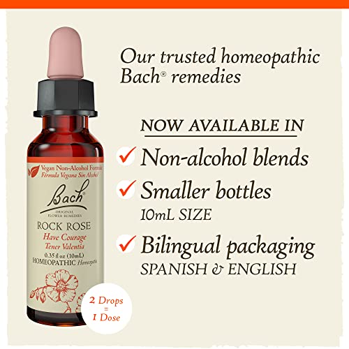 Bach Original Flower Remedies, Rock Rose for Courage (Non-Alcohol Formula), Natural Homeopathic Bach