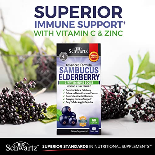 Elderberry with Zinc and Vitamin C for Adults - Immune Support Vitamins BioSchwartz