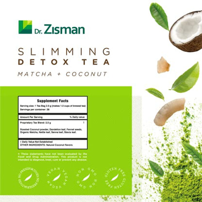 Dr. Zisman ZT Slimming - Matcha-Coconut Detox Blend, Weight Loss Tea with Antioxidant Effects