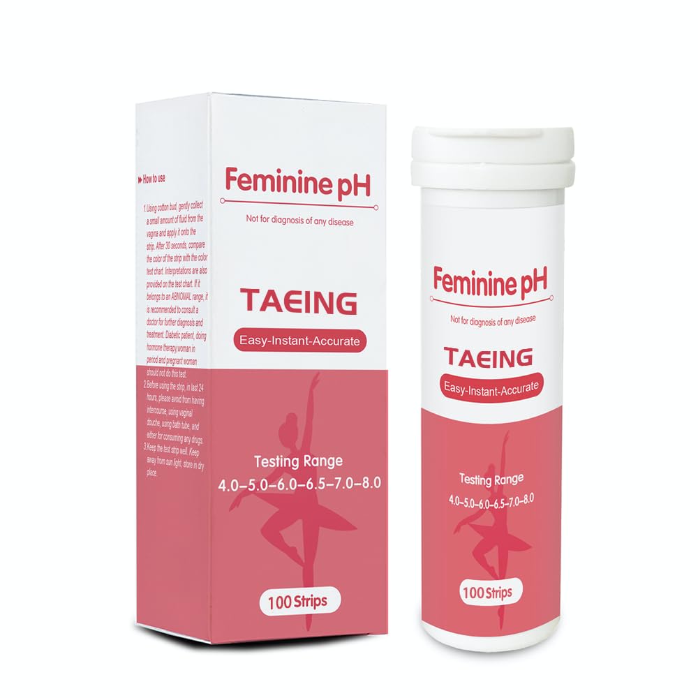 TAEING Vaginal Health pH Test Strips, 100pcs Feminine pH Test for Women, pH-Balance Monitor