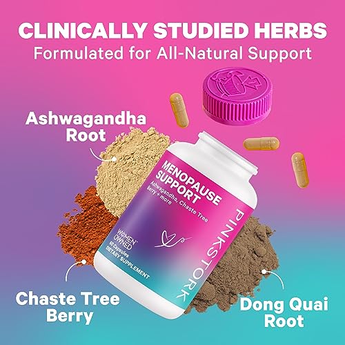 Pink Stork Menopause Supplements for Women with Ashwagandha and Black Cohosh Pink Stork